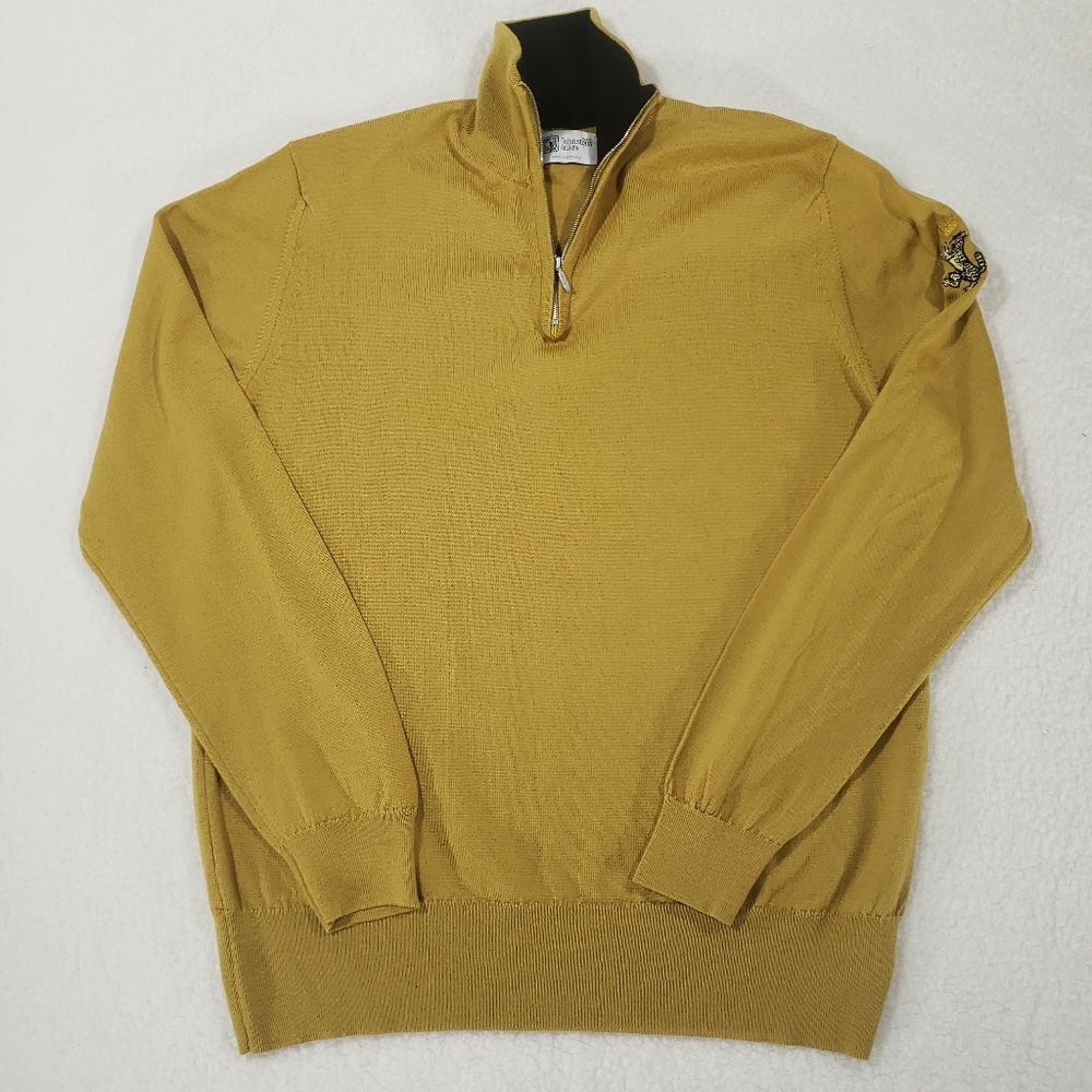 🚫SOLD🚫Johnstons of Elgin 100% wool 1/4 zip mock neck pull over sweater men